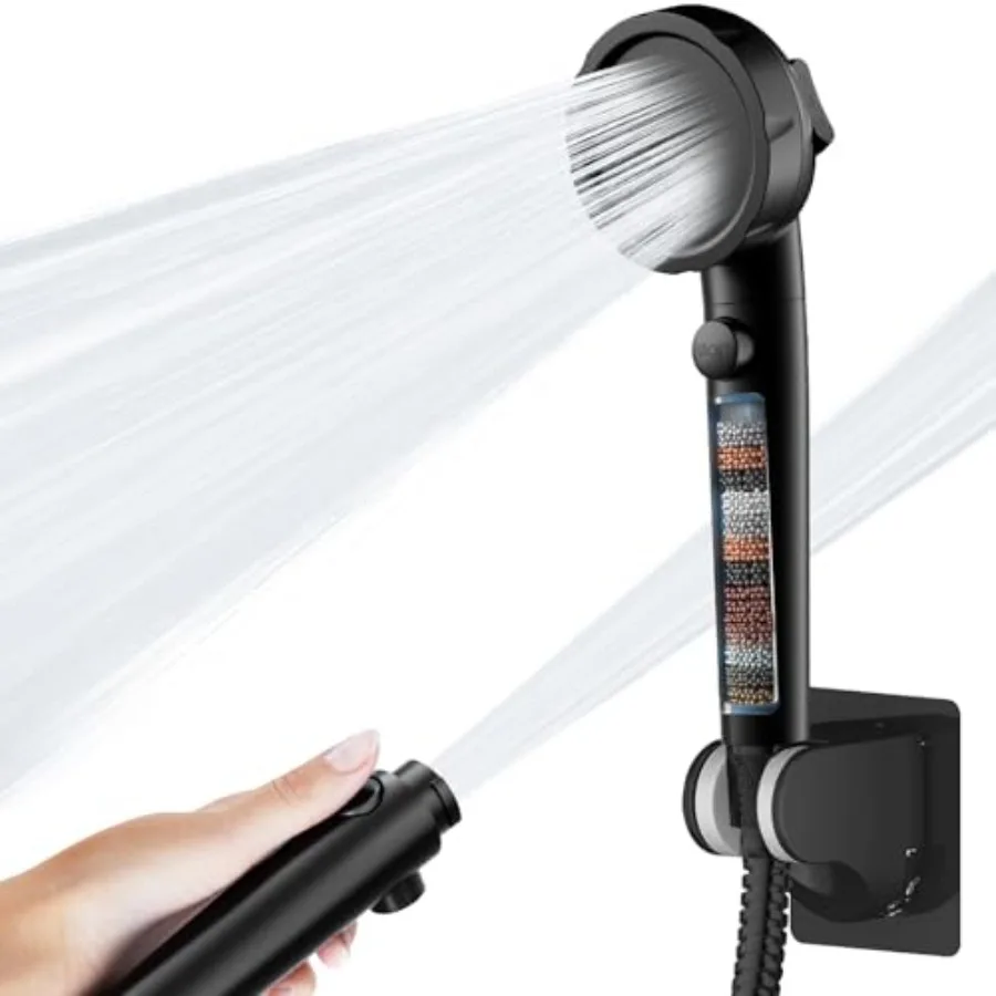 

On/Off Pause Camper Shower Head with Filters Detachable Shower Head with filtrate High Pressure RV Showerhead with Hose and Sel