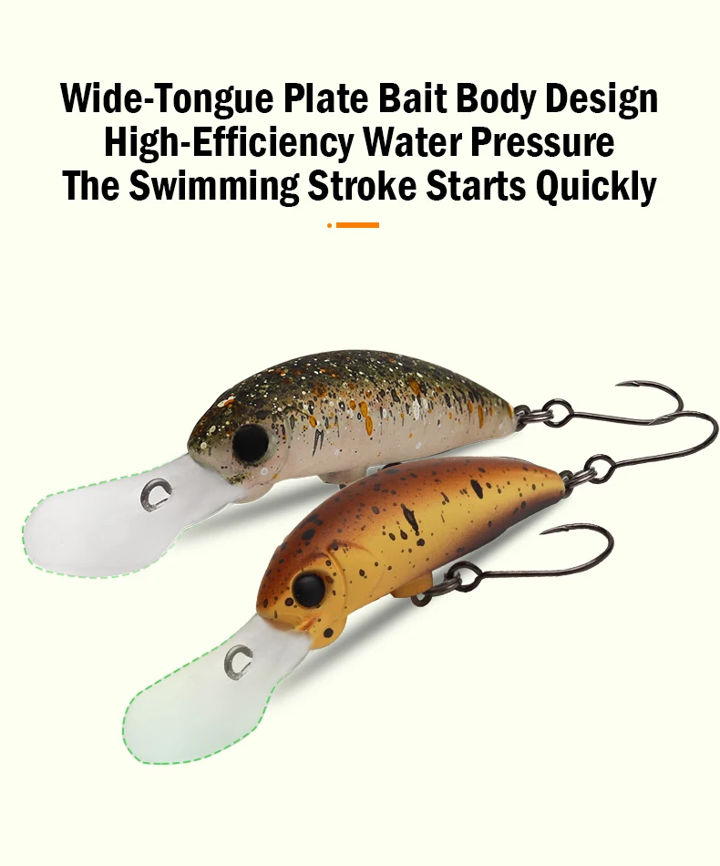 LEYDUN Angelköder, 40 mm, 2,8 g, schwimmend, Minnow, flaches Tauchen, Kurbelköder, Angeln, künstliche Swimbaits, Angelgerät-Köder – Detail 4