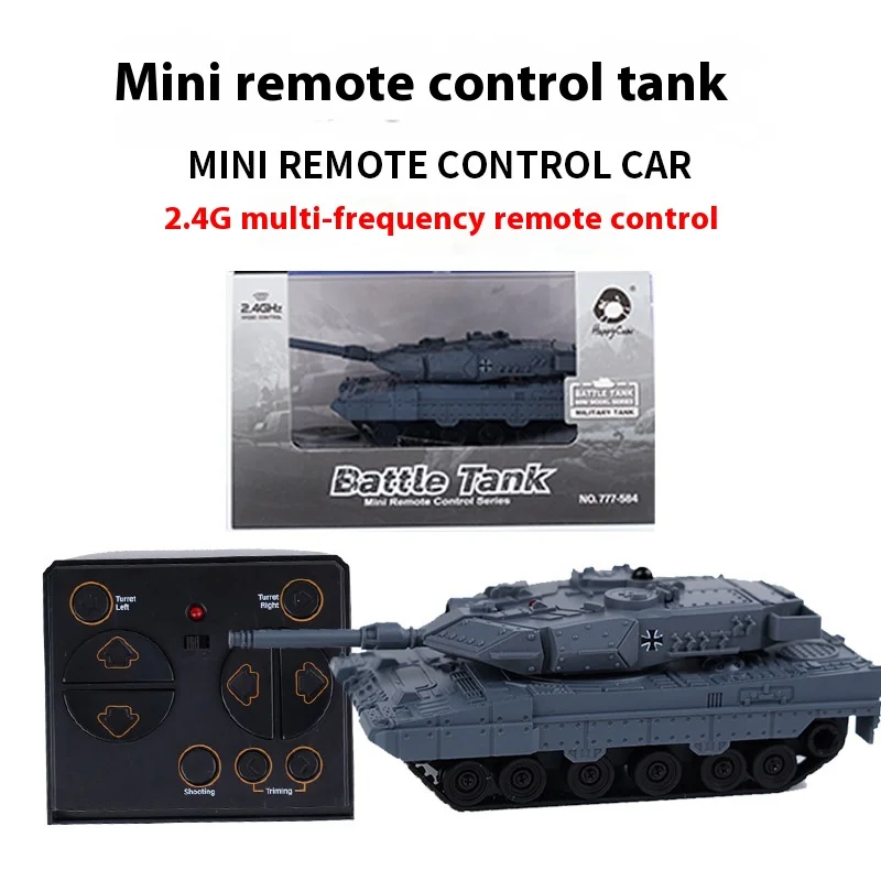 New Remote Control Tracked Tank 777-584 Mini Rc Tank Combat Military Tank Model Simulation Tiger Tank Popular Toy Puzzle Toy Boy