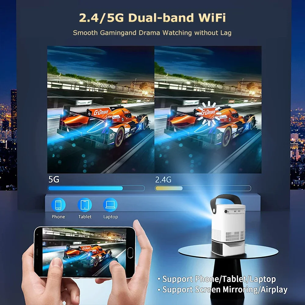 High Brightness Portable Cinema 1080P Lcd Beamer Home Theater Led Android Smart  Wi-Fi Video Tv 4K Mini Projectors