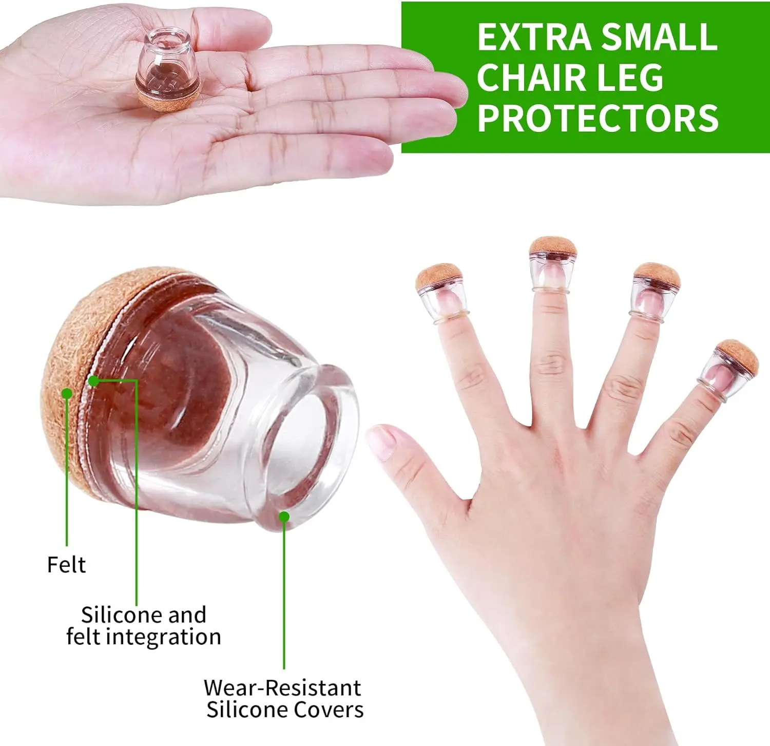 

8PCS Chair leg cover Small round Diagonal Furniture Foot Cover for Hardwood Floors Reduce Noise