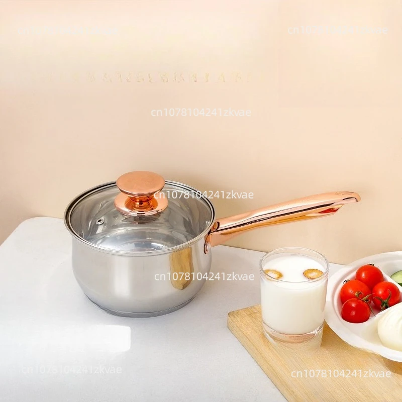 Food Grade 201 Stainless Steel Milk  5-layer Bottom Non-stick  Instant Noodle Pot Sauce Pot Household