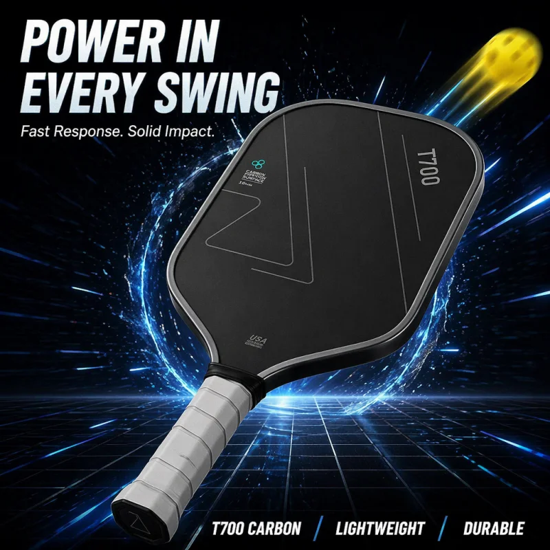 T700 Pickleball Paddle 2PCS Carbon Fiber Polymer Honeycomb Core Carbon 16MM Friction Surface Enhanced Power Spin&Control