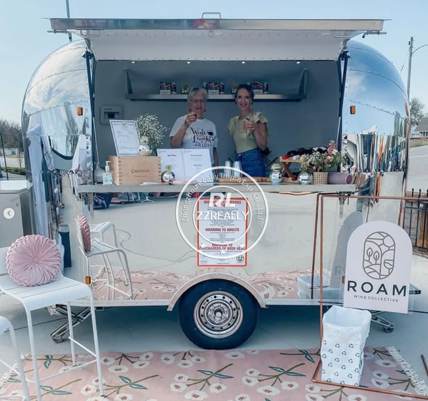Carro de comida para pollo asado callejero, remolque expendedor de alimentos, carrito de café y helado, barra de jugo de playa móvil, camión de comida a la venta