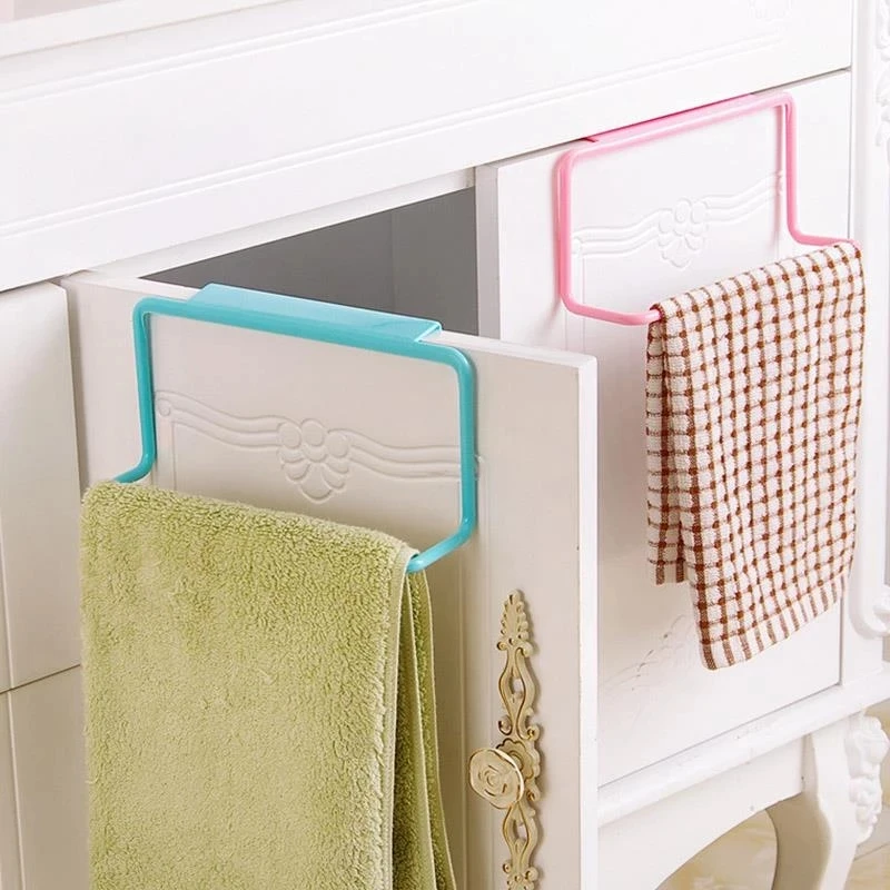 

1Pcs Plastic Hanging Holder Multifunction Towel Rack Cupboard Cabinet Door Back Home Storage Organizer Kitchen Accessories