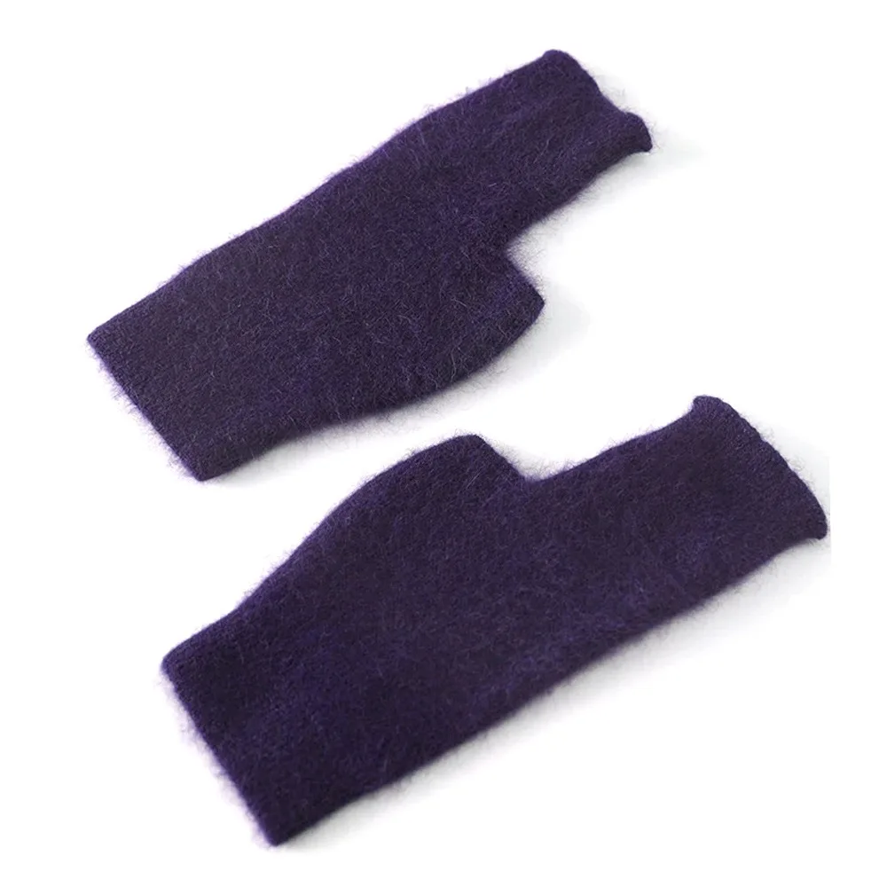 Protable Wool Mink Cashmere Gloves Exposed Finger Fingerless Wrist Gloves Warm Windproof Cold Proof Warm Gloves Women Girl