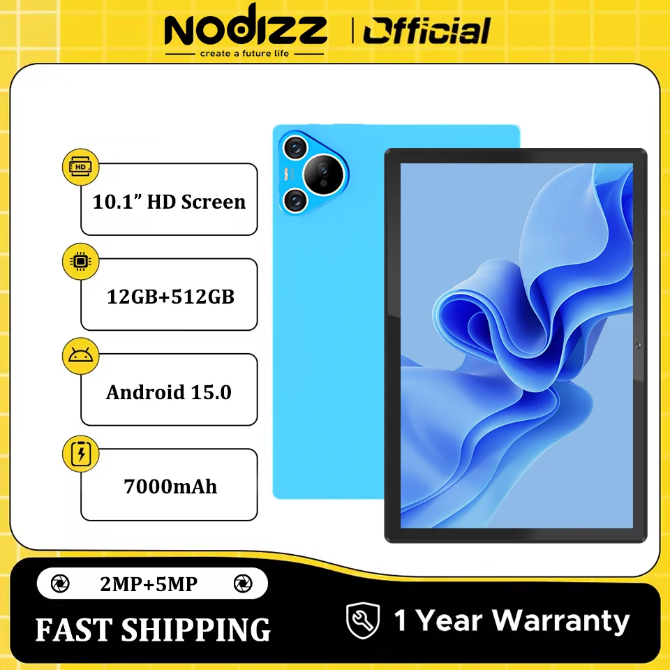 

Nodizz Npad19 10,1-дюймовый планшетный ПК, 12 ГБ ОЗУ, 512 ГБ ПЗУ, MTK6735, четырехъядерный процессор, 800*1280, IPS-экран, WIFI6, 7000 мАч, аккумулятор, планшеты