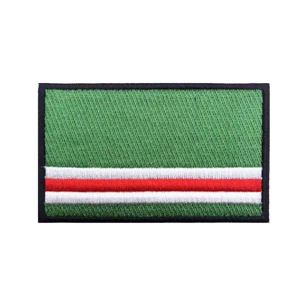 Patch brodé drapeau tchétchène, brassard, crochet et boucle, fer sur badge brodé, rayure militaire