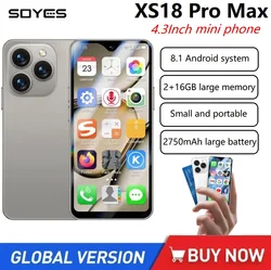 Мини-телефон SOYES XS18 Pro Max, 4,3 дюйма, 2 ГБ ОЗУ + 16 ГБ ПЗУ, сеть 4G, 2750 мАч, мобильные телефоны Google Play Store, мобильные телефоны с двумя SIM-картами