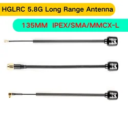 HGLRC Mini Long Range Hammer Antenna Mini RHCP LHCP Spin SMA IPEX MMCX Angle 5.8G 2.5dBi 135mm For RC FPV Racing Drone