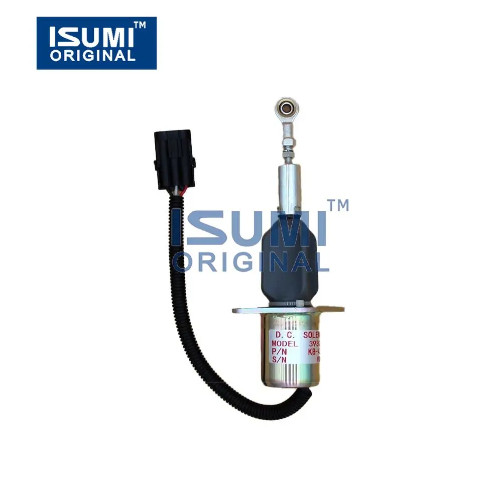 Fuel Shutoff Solenoid, 3928161, For Hyundai Excavators R305LC-7 R290LC-7, 24V Part