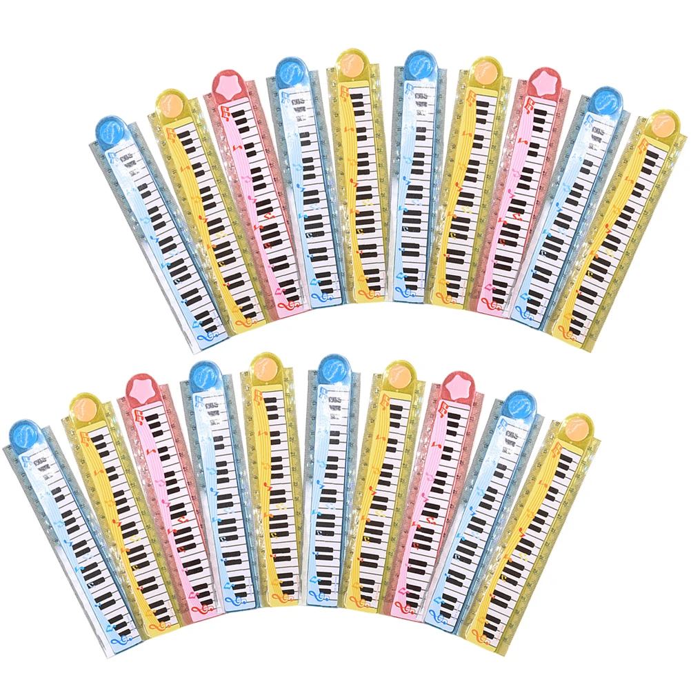 

20pcs Piano Ruler 30cm Foldable Children Kids School Plastic Straight Measuring Tool Student Daily Use Portable Reusable