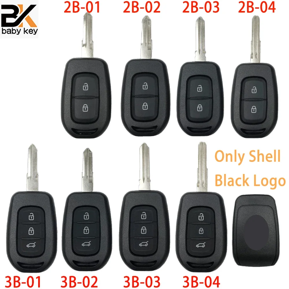 with logo Car Remote Key Shell Case For Renault Sandero Logan Lodgy Dokker Dacia Duster Replacement Key Parts With Blade