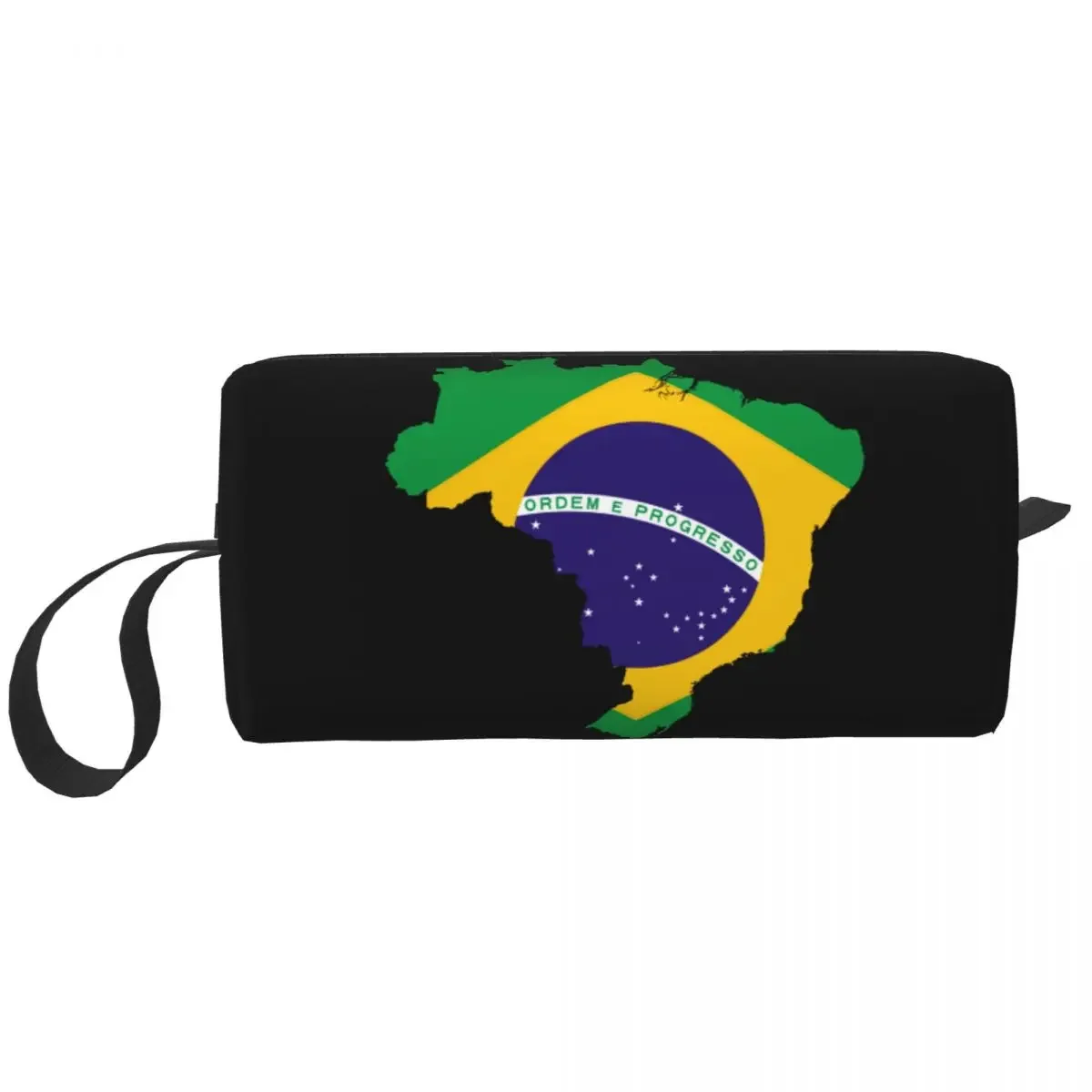 Custom Brazil Map Flag Toiletry Bag Brazilian Patriotic Makeup Cosmetic Organizer Lady Beauty Storage Bags Dopp Kit Case Box