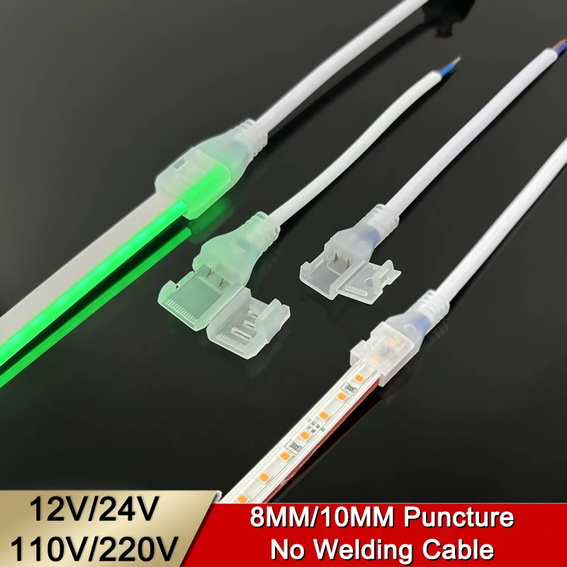 Welding-free 12V/24V/110V/220V Front Wiring 8mm 10mm 2 Pin 2pin Led Strip Connector