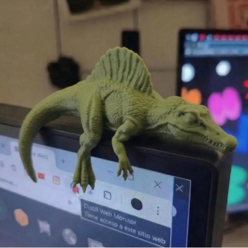 Sleeping T-Rex Monitor Topper Figurines 3D Printed Mini Lazy Dinosaur Ornaments For Desk/Monitor/Shelf Cute Jurassic Dino Decor