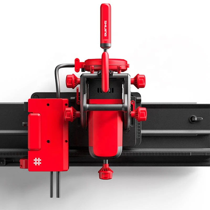 Hoyun Portable 45 Degree Miter Vertical Cutter Machine With Rail Guide For Large Format Ceramic Tile Marble 220v