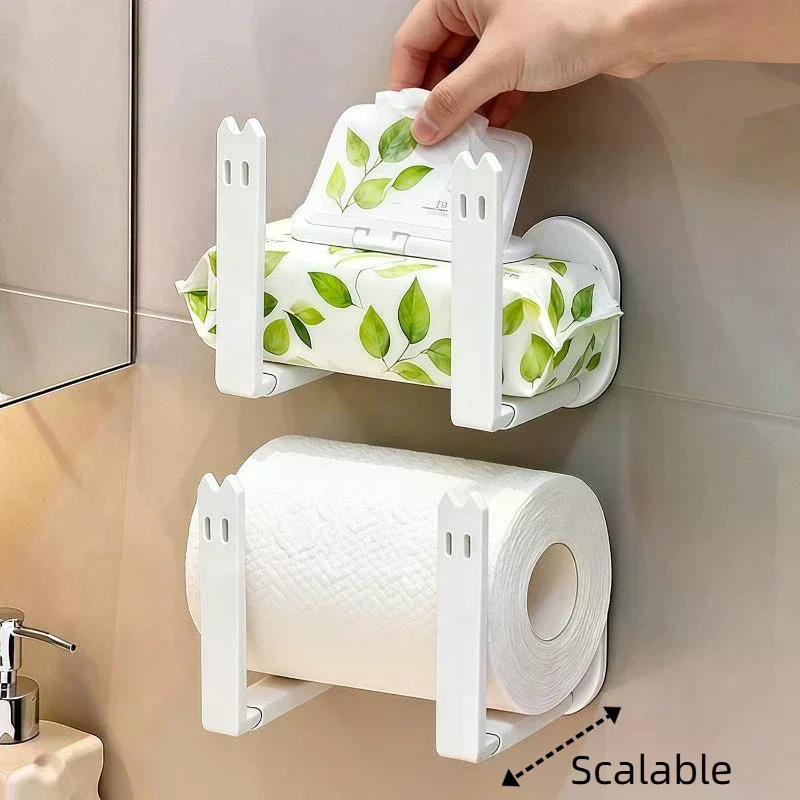2PCS White Kitchen Hole Free Hook Traceless Storage Rack Shelf Shelves Pot Cover Cup Rack Kitchen Storage Holder