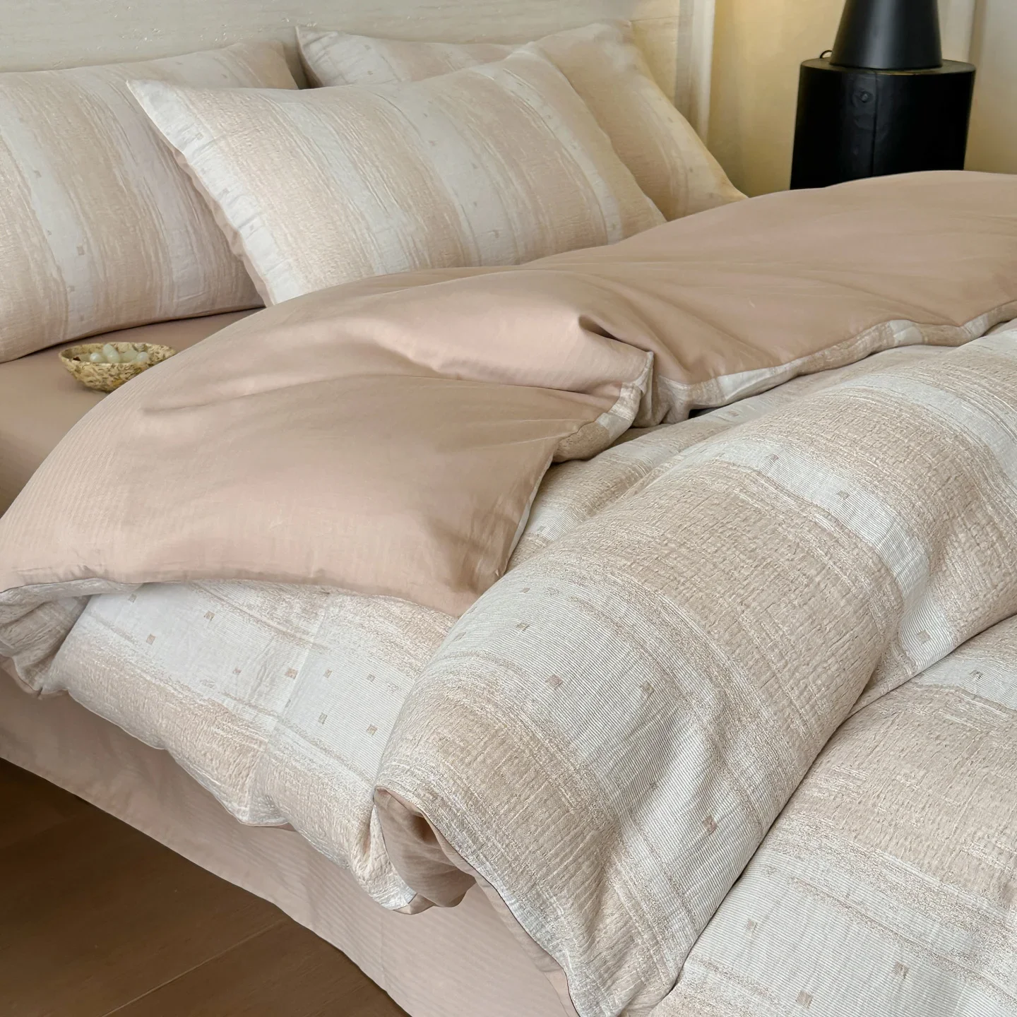 100% Cotton Three-ply Gauze Duvet Cover Set with Sheets Soft Breathable Queen Bedding Setd Washed Quilt Cover and Pillowcases