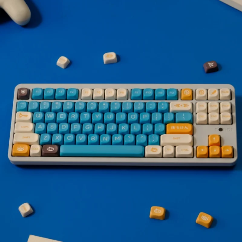129 مفتاحًا/مجموعة غطاء مفتاح مغامر PBT MOA ملف تعريف مزدوج النار Keycap لوحة مفاتيح ميكانيكية للتسامي الحراري للتخصيص