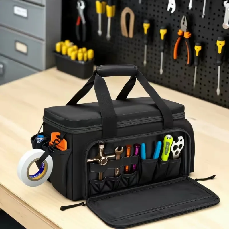 Electrician's tool kit, sturdy and durable, woodworking storage bag, portable repair tool bag, multi-functional work tote bag