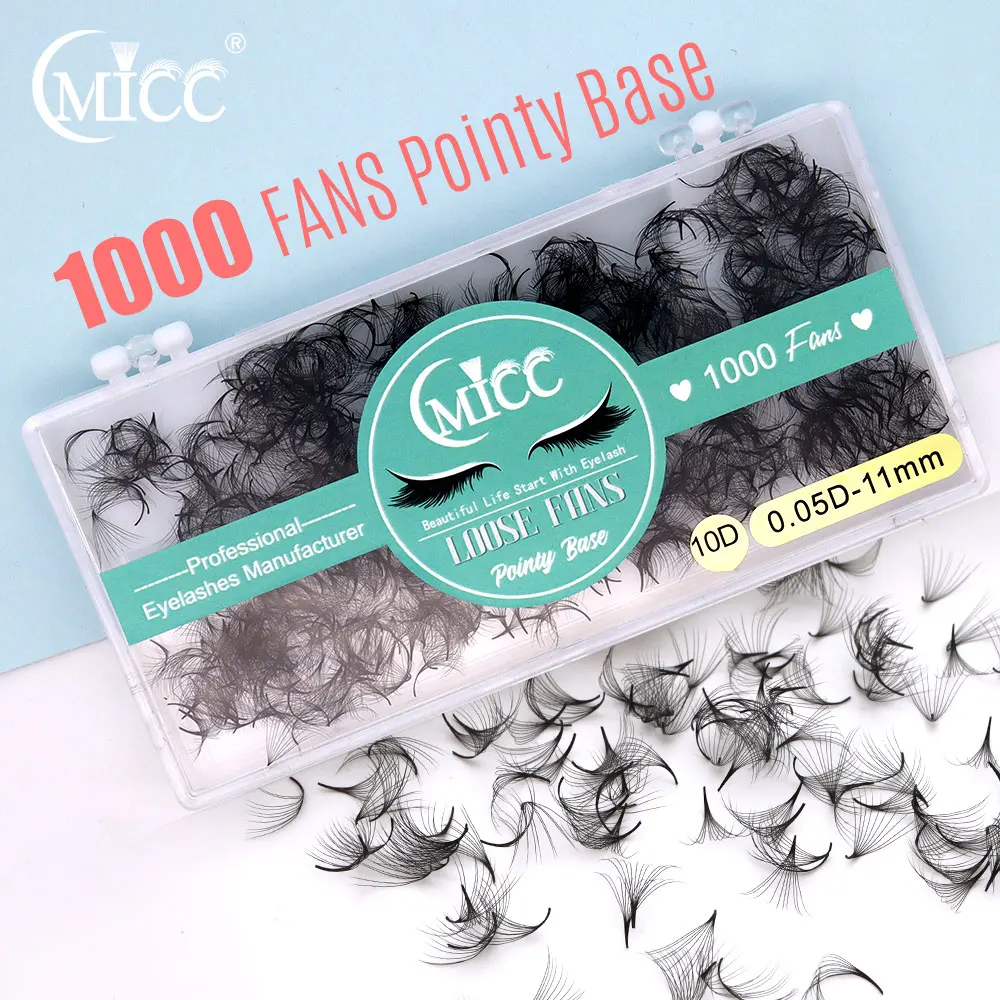 2D 20D 7mm 20mm 0.03 0.05 0.07 0.10 Thickness 1000 Loose Fans Pointy Base Thin Slim Premade Fans Lash Promade Eyelash Extensions