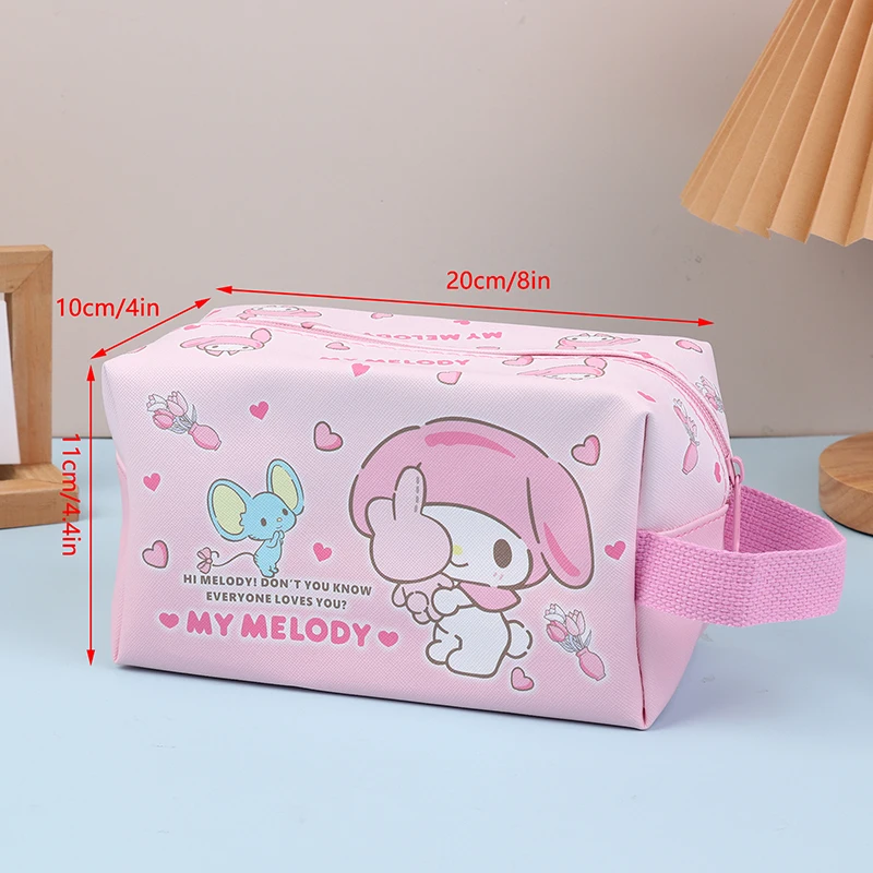 Kawaii Sanrio Travel Storage Bag For Women Cute Cartoon Kuromi Hello Kitty Cosmetic Bag Large-capacity Stationery Pen Bags