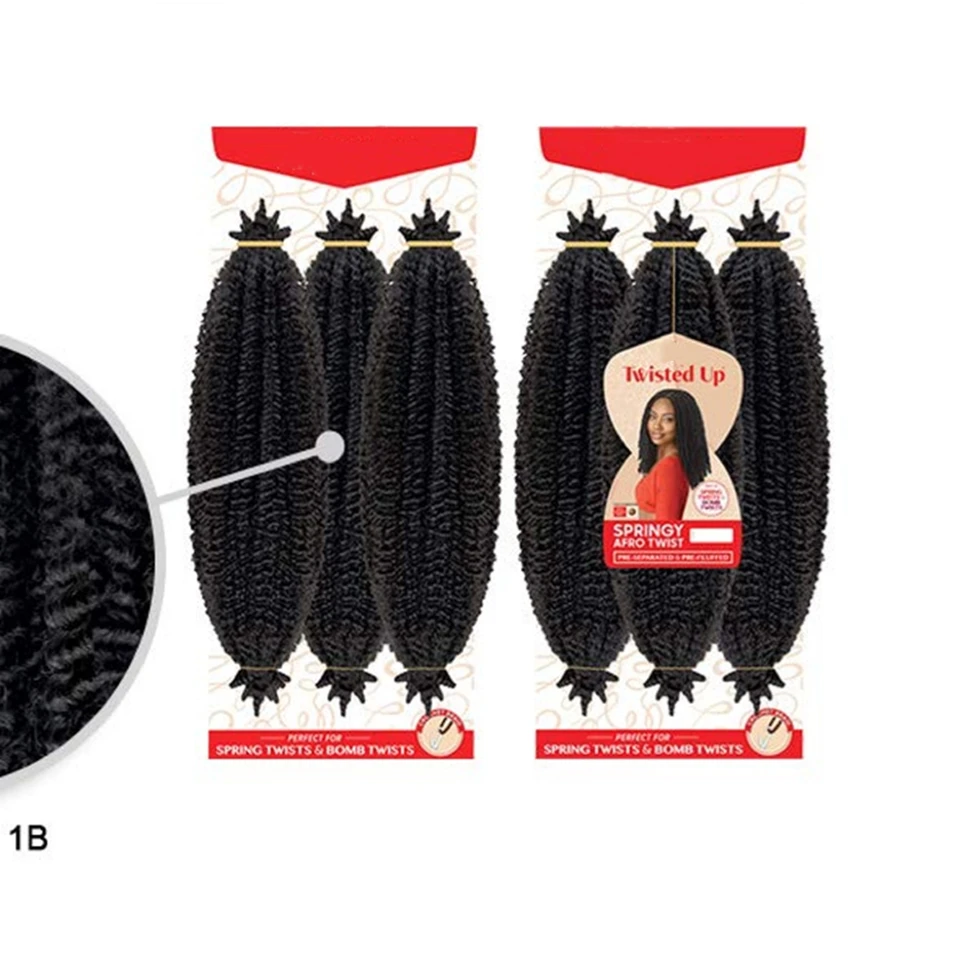3X Trenzas Afro Rizadas Sintéticas de 16/24 Pulgadas, Cabello Corto Suave para Crochet, Estilos Naturales para Mujeres Afrodescendientes 3