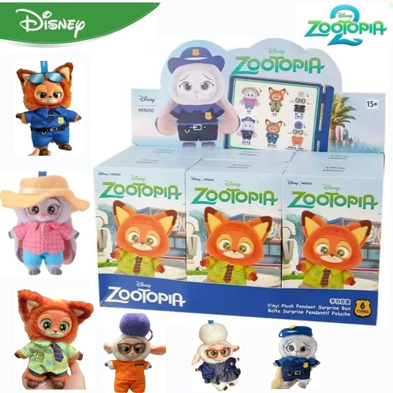 

Виниловая плюшевая ограниченная глухая коробка Disney Zootopia Judy & Nick, коллекционные фигурки, рождественская слепая коробка-сюрприз, подарок