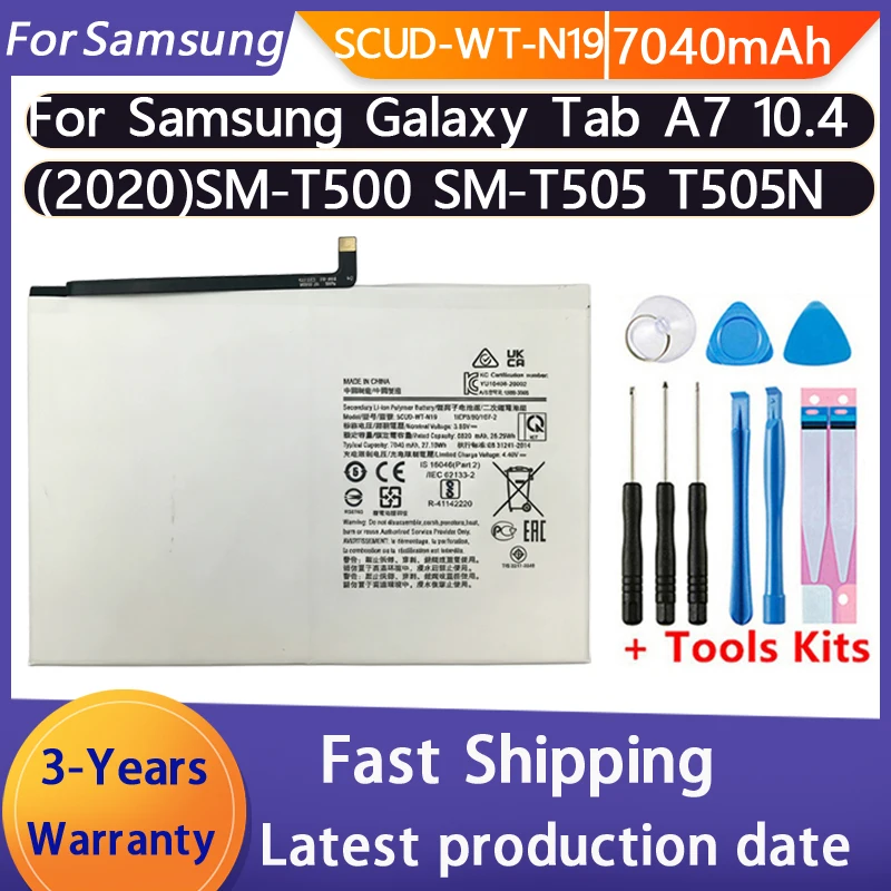 Fast Shipping New 7040mAh SCUD-WT-N19 Replacement Battery For Samsung Galaxy Tab A7 T505C T500 Tablet Batteries +Tools