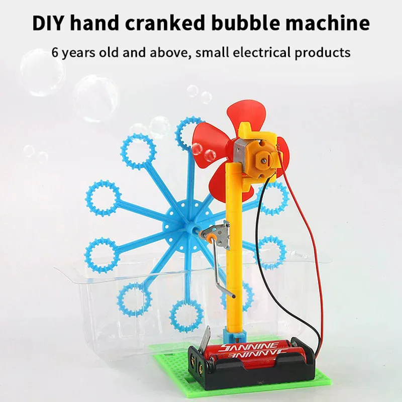 Zabawki DIY Maszyna do Baniek Mydlanych Model do Składania Zestawy Materiałów Uczniowie Eksperymenty Naukowe Technologia Zabawki Edukacyjne dla Dzieci