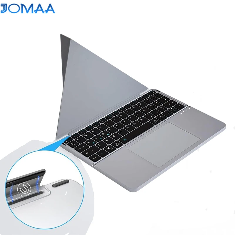 

JOMAA Bluetooth Folding Keyboard With Stand Touchpad Rechargeable Wireless Mini Keyboard for Andriod ,IOS ,smartphone