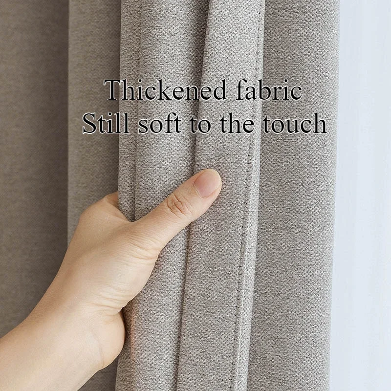 Cotton Linen Simple Curtains for Living Room Nordic Style Full Blackout Japanese Style Bedroom Dining Study Decor Custom Size