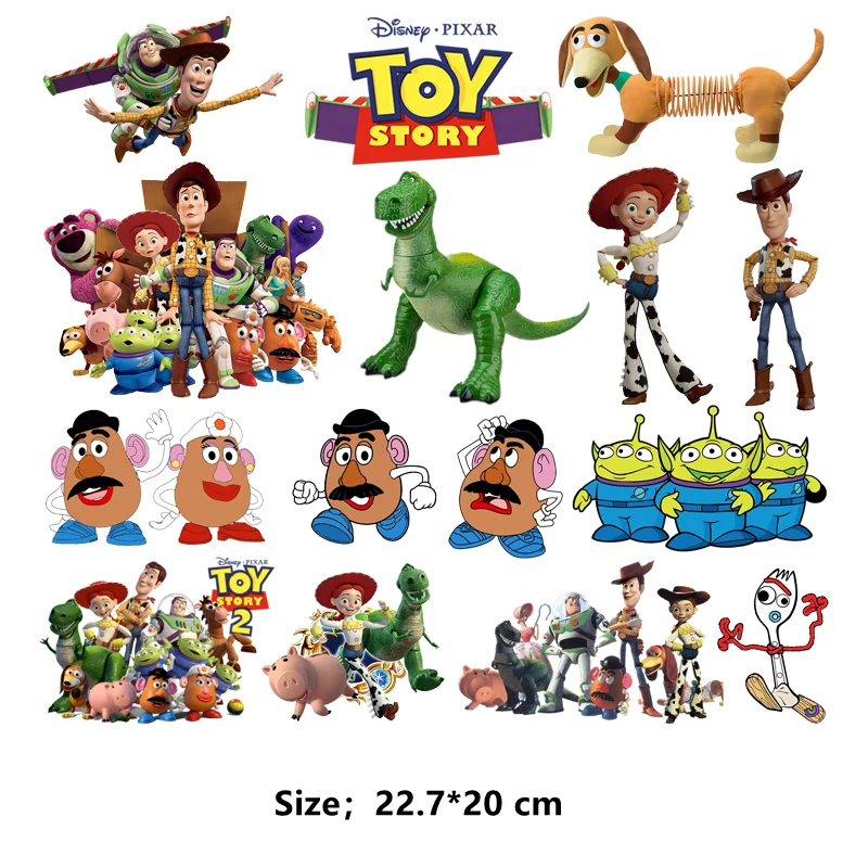 Disney-Parche de Toy Story para ropa, parches termoadhesivos DIY para niños, pegatinas de transferencia de calor