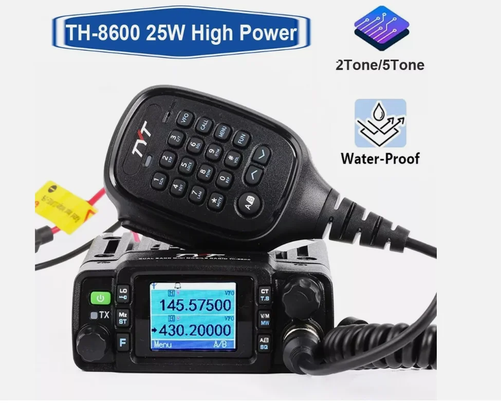 TYT TH-8600 25W วิทยุ IP67 กันน้ํา VHF UHF Dual Band Walkie Talkie