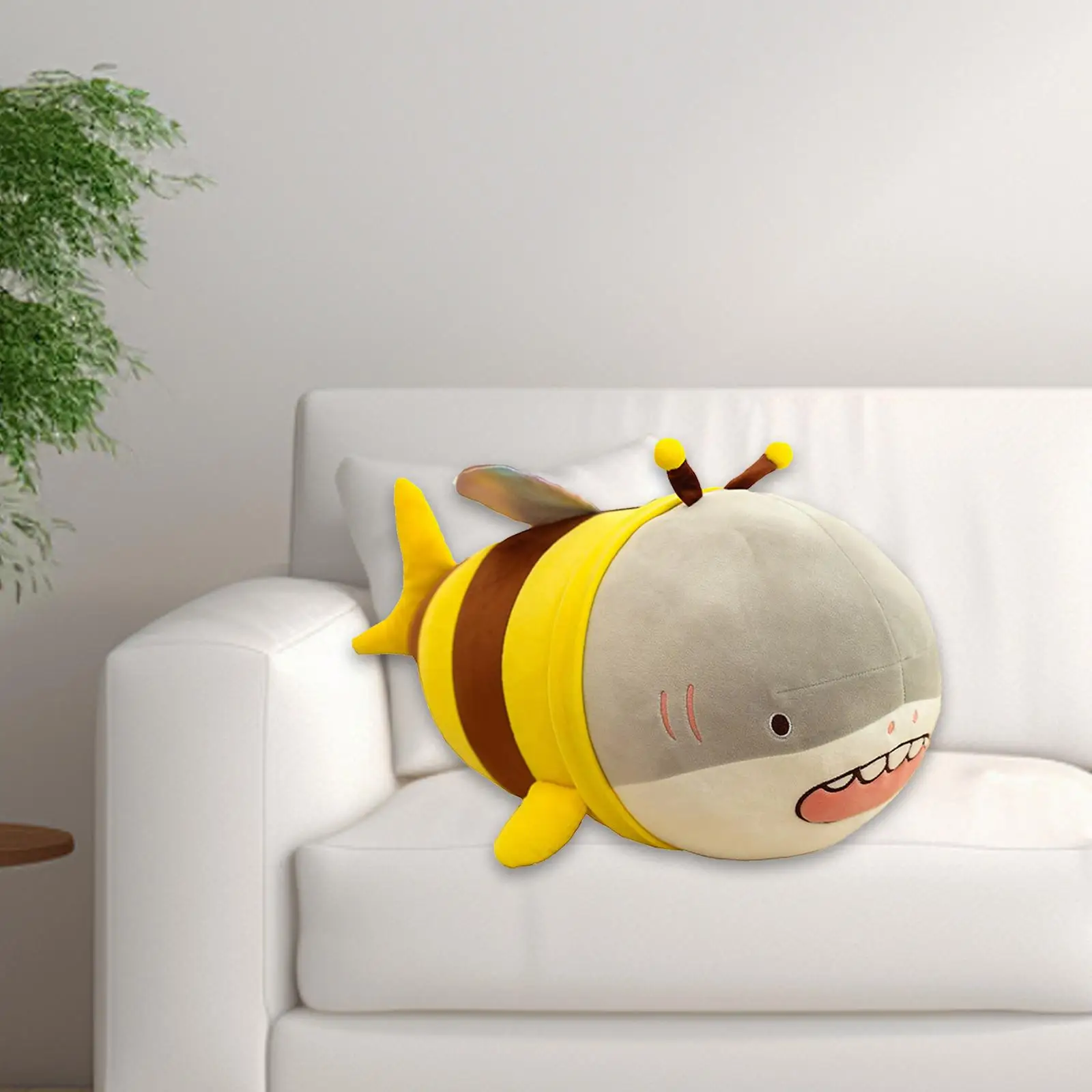 

Shark Bee Plush Toy Snuggling Collectible Kids Room Decor Honeybee Shark Stuffed