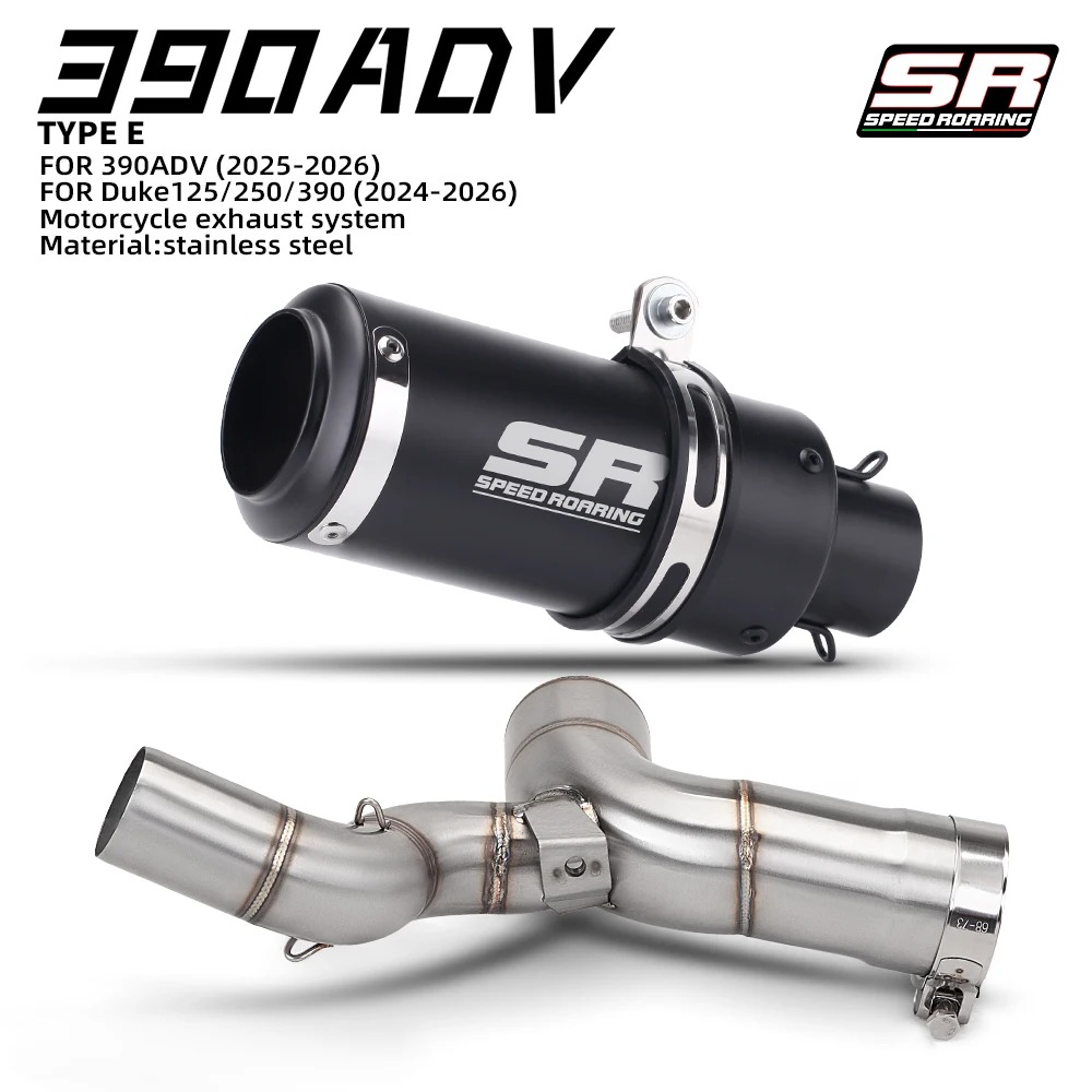 Slip On For 125 250 390 Duke Gen3 2024-2026 250ADV 390ADV 50.8mm Motorcycle Exhaust Middle Link Pipe