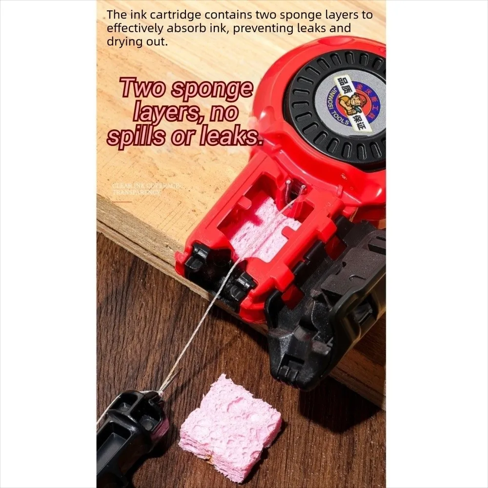 Adjustable Automatic Plastic Carpenter Ink Marker Self-Propelling Durable Woodworking Measuring Tools 15M Leak-Proof