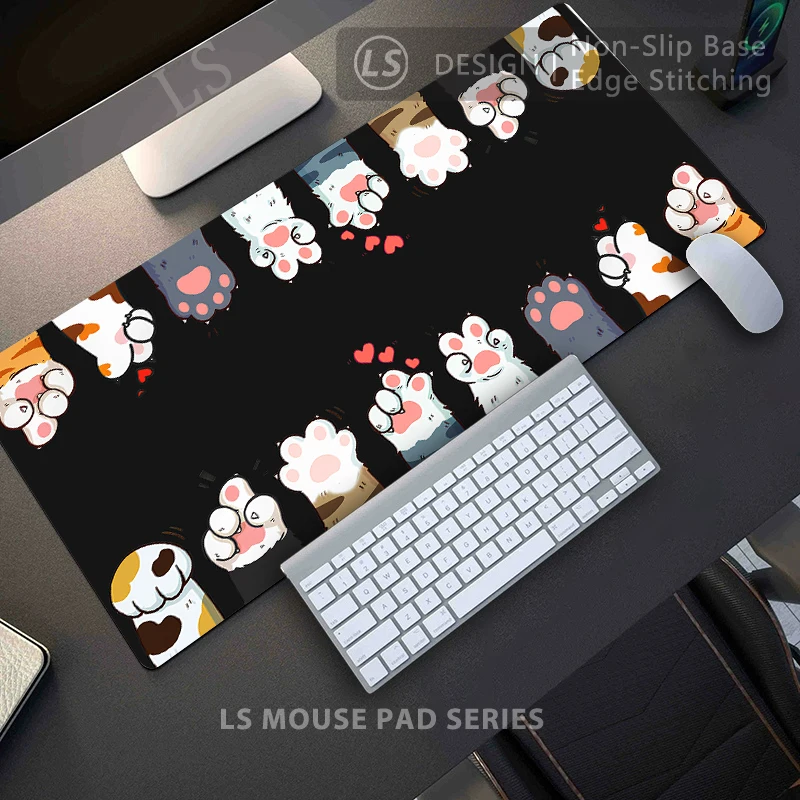

Mouse Pads for Gamers Green Cute Cat Paw New Mouse Pad Mechanical Keyboard Pad Desk Mats Natural Rubber Office Computer Desk Pad