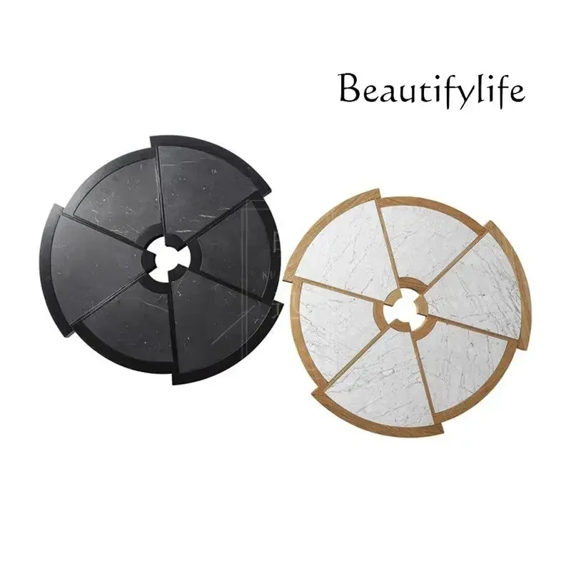 N الشمال الخشب الصلب مضفر الروطان طاولة القهوة الصينية الجديدة على شكل مثلث الربط الروطان سطح طاولة شاي بسيطة #3