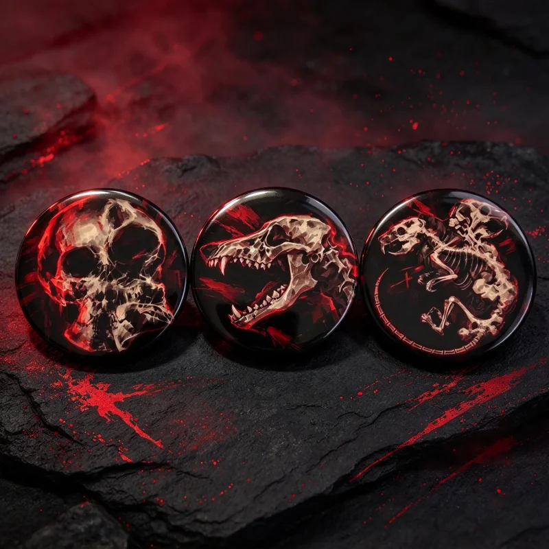 Resident Evil Horror Skull Pin Badge Glossy Tinplate Button Brooch Gothic Game Fan Merch Backpack Lapel Pin Decor Gift