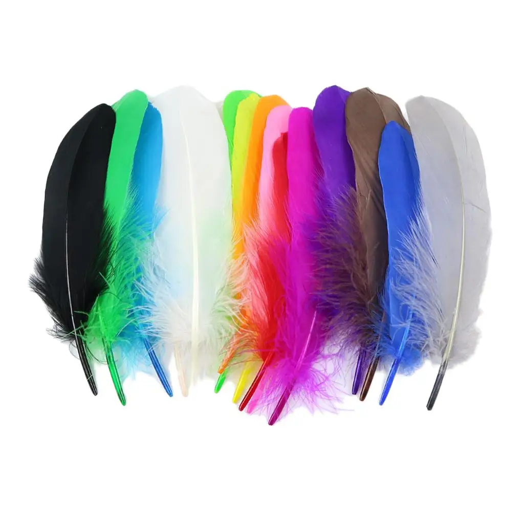 50 Pieces Beautiful Natural Goose Feather for Sewing Craft Jewelry Making Millinery Home Party Decoration12-20cm/5-8 inch