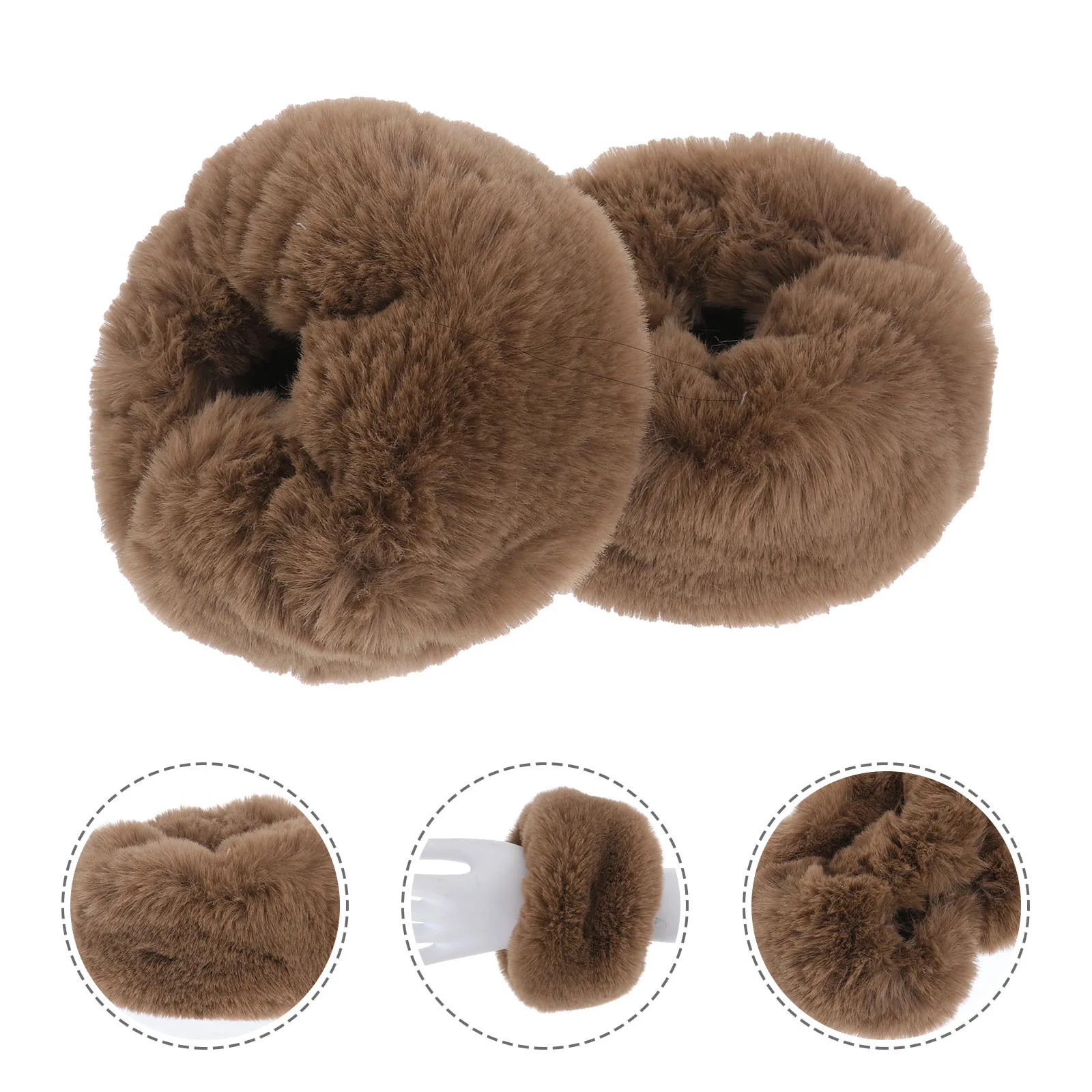 

1 Pair Faux Wrist Cuffs Warmers For Women Winter Arm Muffs Thick Furry Wristband Gloves Stylish Costume Accessory Windproof Cold