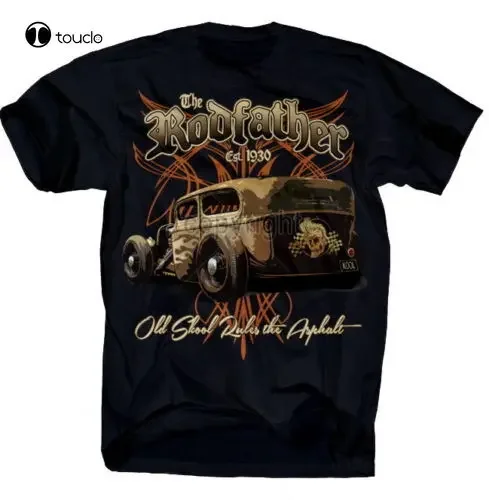 Ropa de marca para hombre, ropa de marca, camiseta Rodfather Hot Rod, camiseta de rata Rockabilly Vintage Old Skool Skull Xs-5Xl Ruta 66