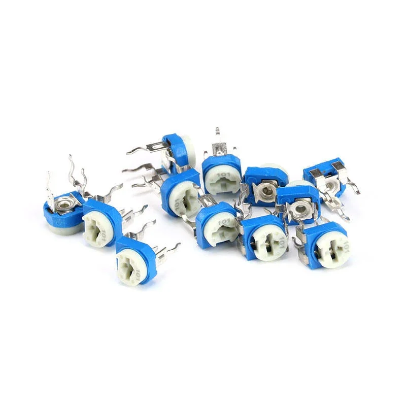RM065 Blue And White Potentiometer 103 Horizontal 1k/2k/5k/10k/50k/100k/1M Adjustable Resistance WH06-2