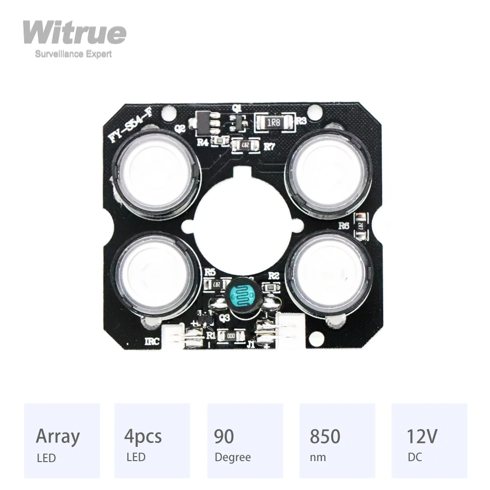 Witrue Infrared LED Board  850nm 90 Degree for Surveillance Security Camera Night Vision CCTV Accessories
