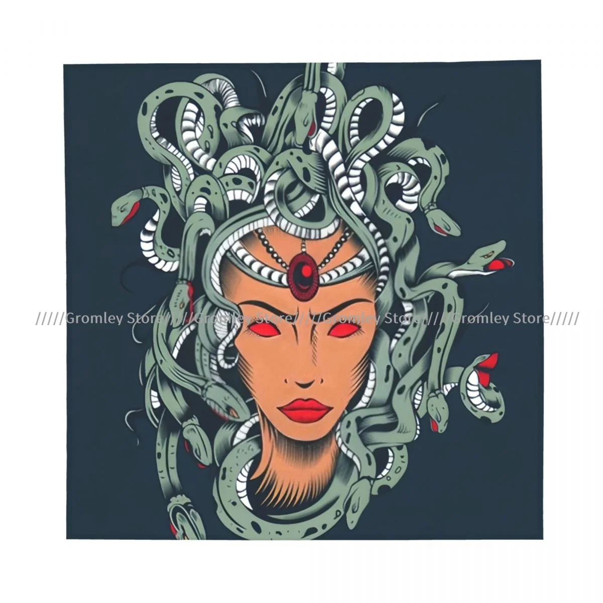 Medusa Gorgon Head Square Bandana Outdoor Sports Headwear Scarf