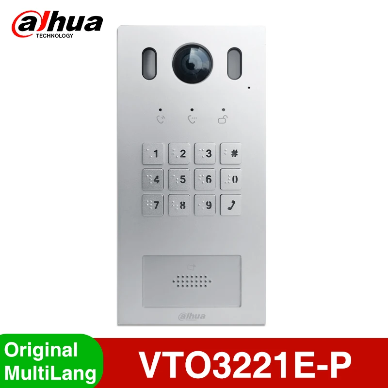 Dahua เดิม VTO3221E-P 1080P HD Video Intercom สมาร์ทโฮม Doorbell กลางแจ้งกล้อง Villa Station ลำโพงในตัว