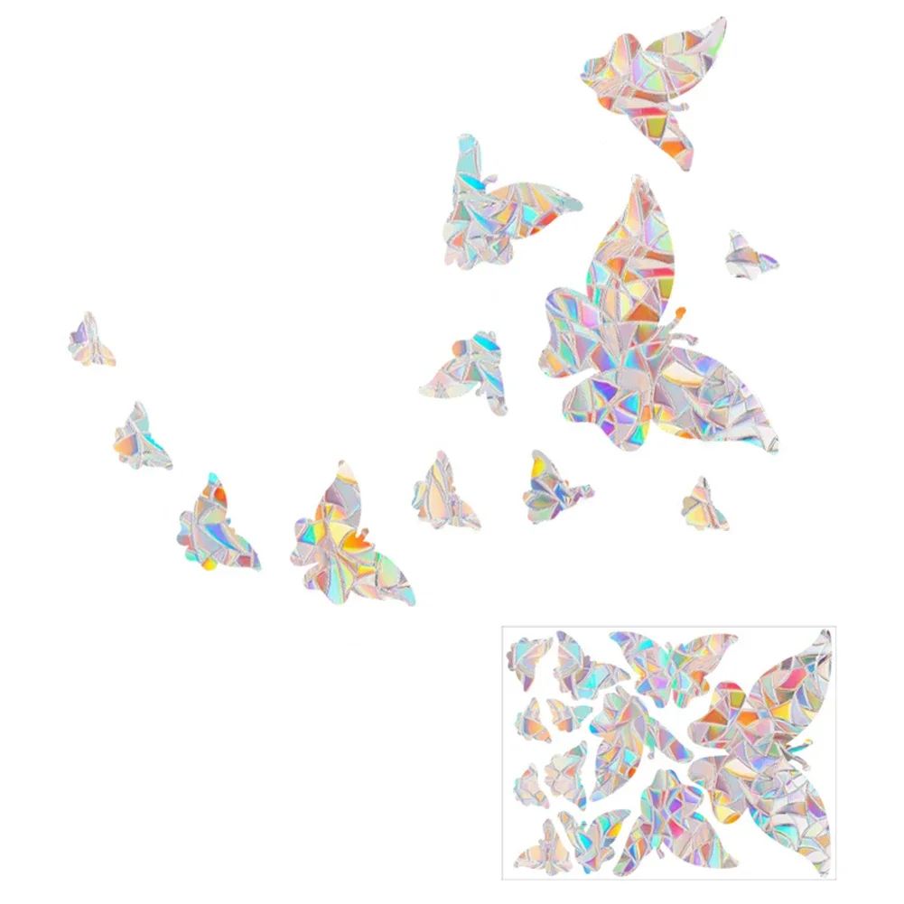 Beautifully Crafted 3D Rainbow Butterfly Window Decals Enhance Your Home With Eye Catching Sunlight Reflections