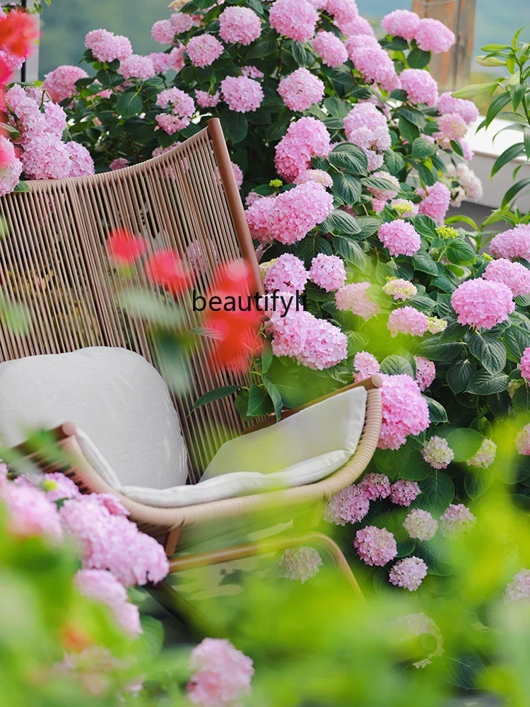 Recliner Courtyard Garden Lunch Break Chair New Chinese Outdoor Balcony Leisure Sofa Rocking Chair